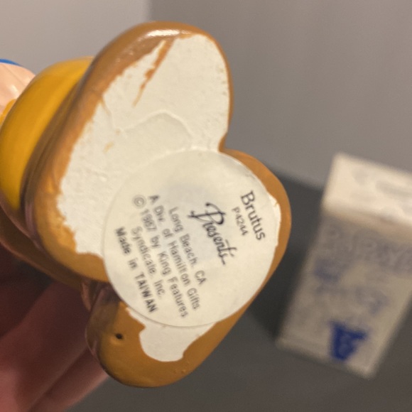 VTG 1987 Popeye’s Brutus ceramic ornament by Presents Kimg Features w/box 4.5” - Picture 6 of 10